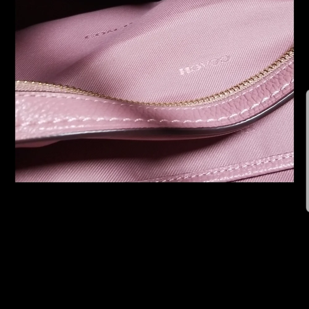 Coach Edie in Rose With Dust Bag Gold Tone Hardware Pebble Leather